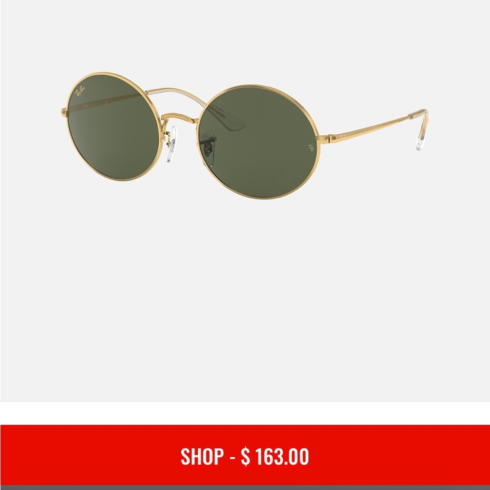 Ray Ban Oval Gold Frame With Green G-15 Lenses